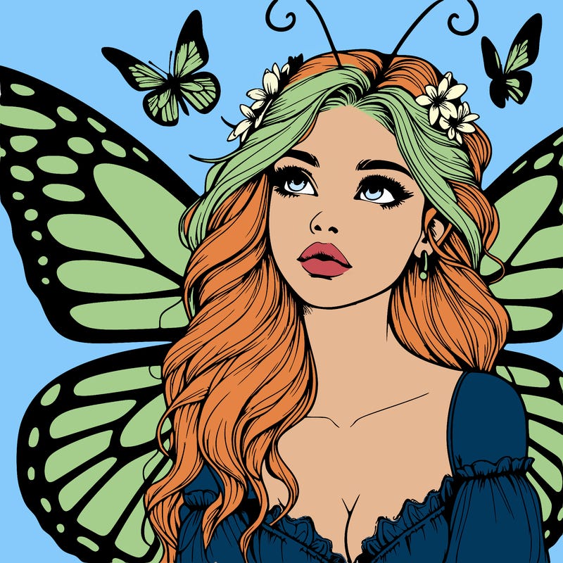butterfly fairy realistic girl