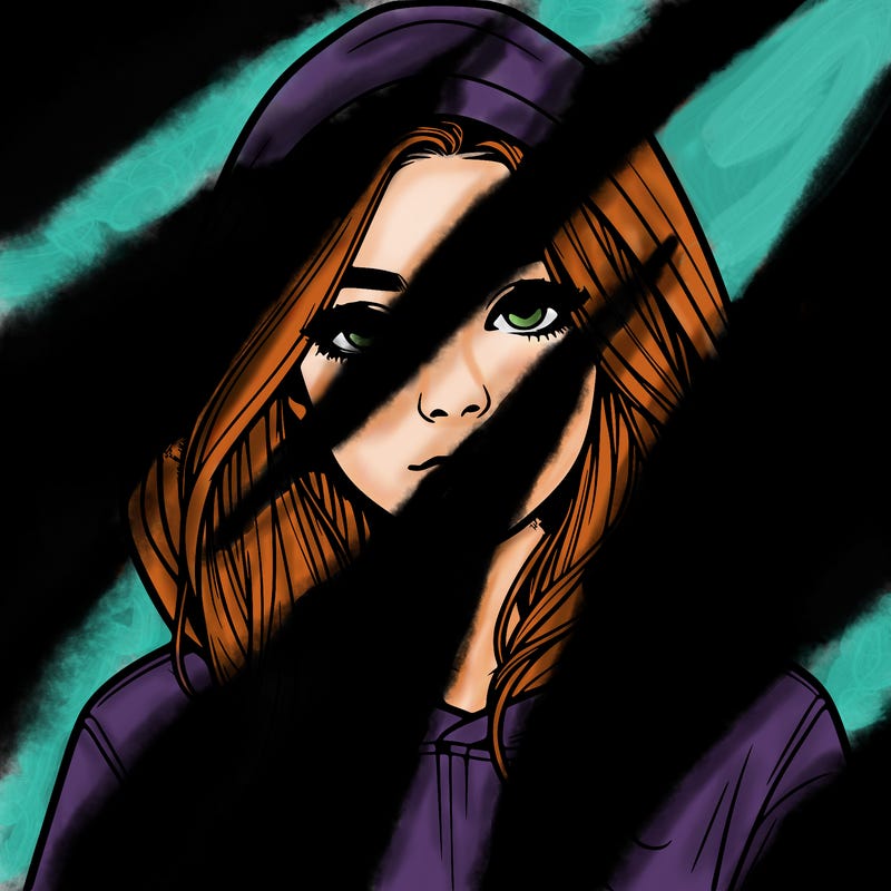 realistic girl with a hoodie
