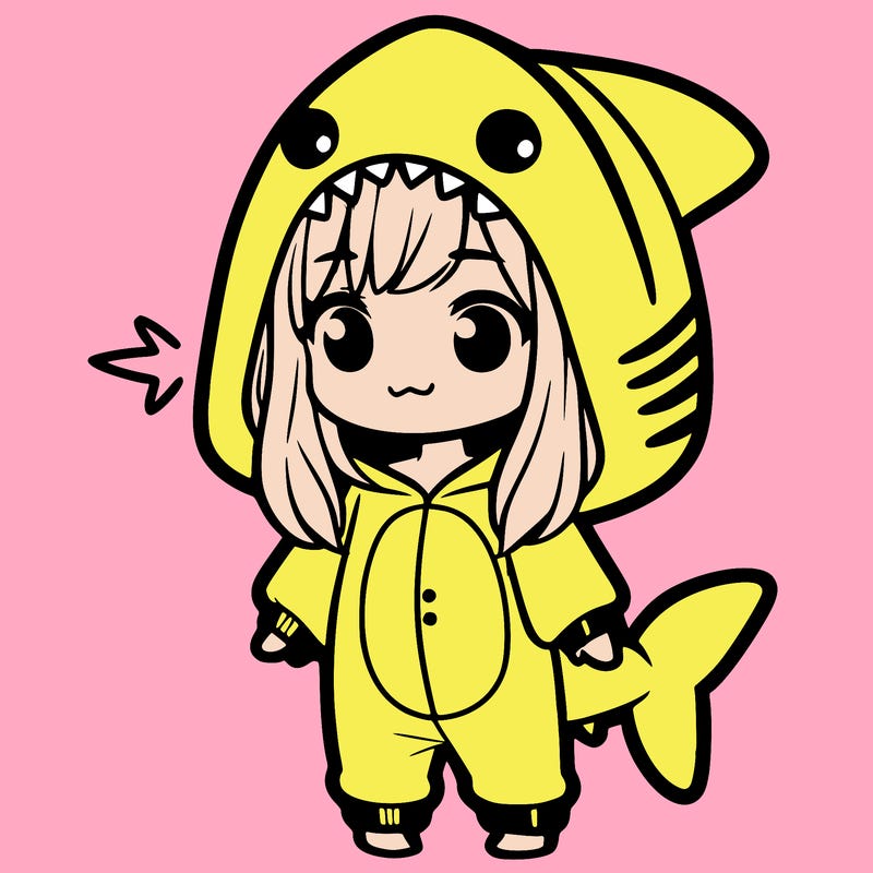 girl in shark onesie