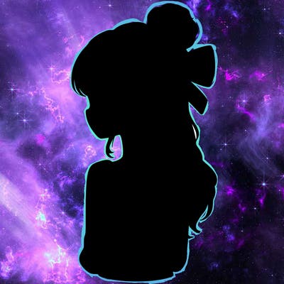 realistic girl  with hip length hair a bun and a big bow on the back of head