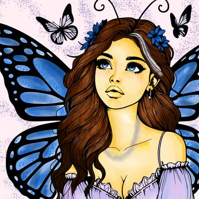 butterfly fairy realistic girl