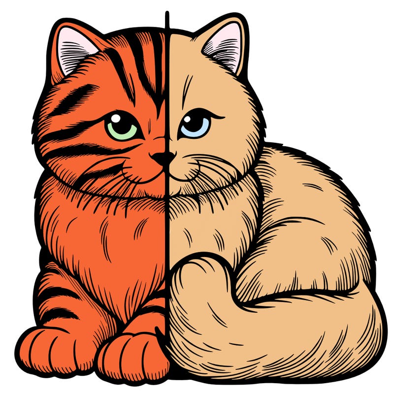 realistic split cat