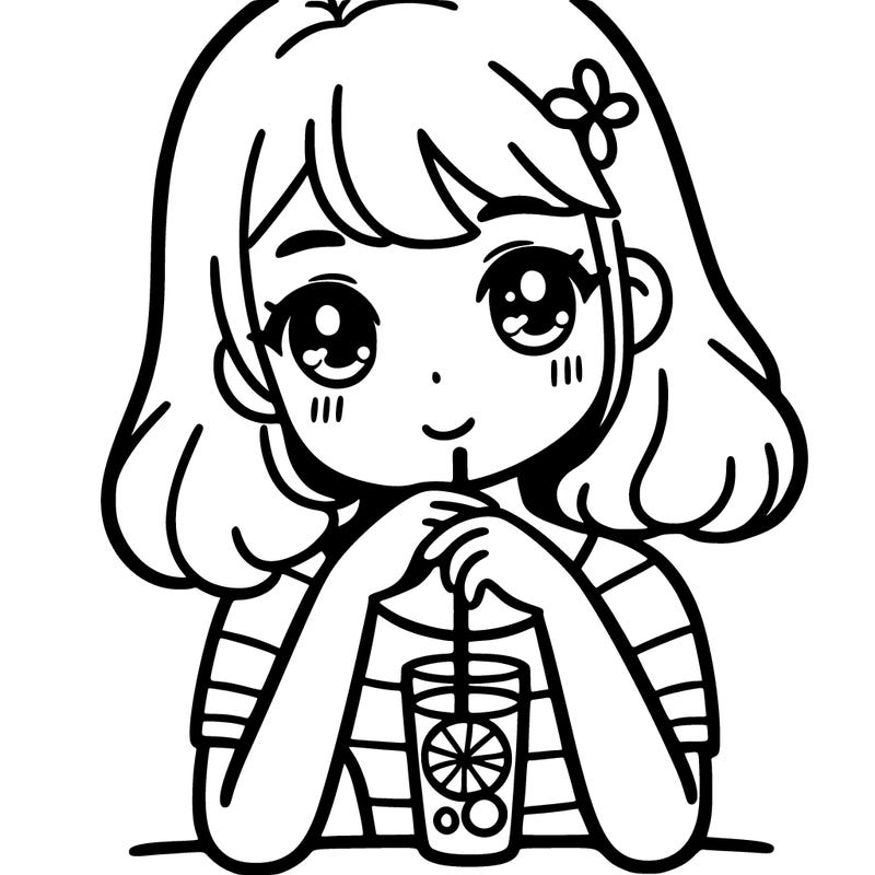 a girl who 19 drinking lemonade