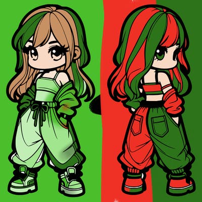 girl in crop top and baggy pants