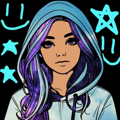 realistic girl with a hoodie