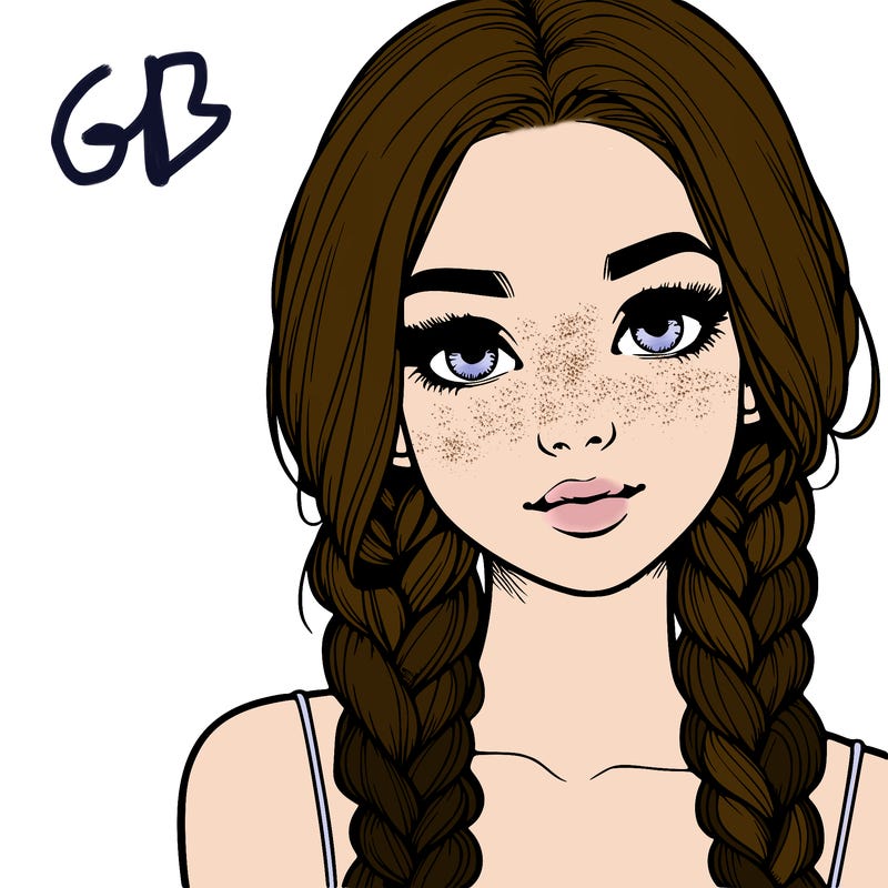 realistic girl with braids