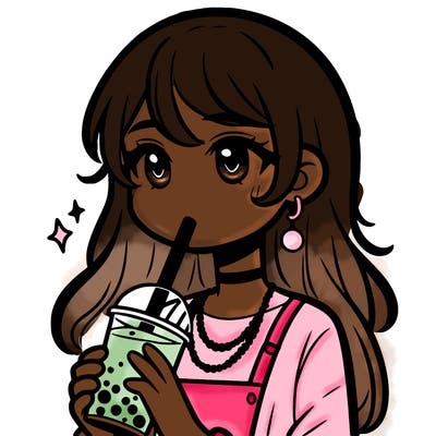 teenage girl drinking boba