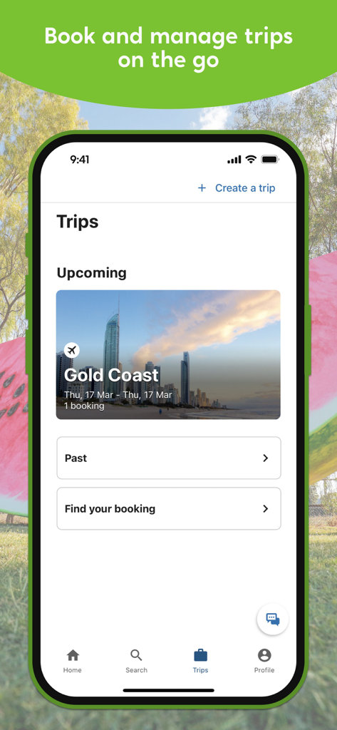 Wotif app interface for booking and managing trips on the go
