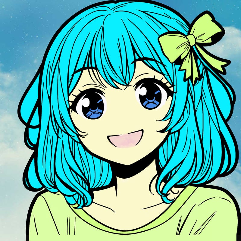 manga girl smiling
