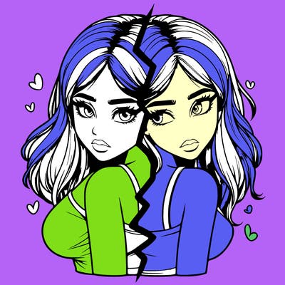 realistic girl split