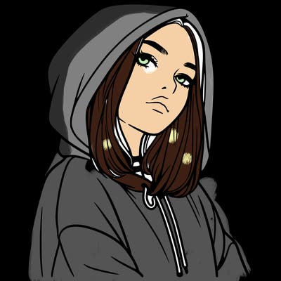 a realistic girl in a hoodie