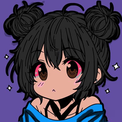 a manga girl with messy small buns
