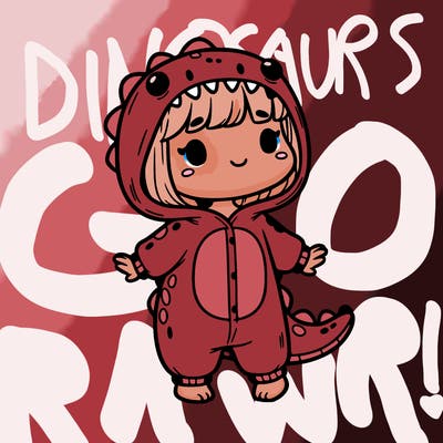 girl wearing dinosaur onsie