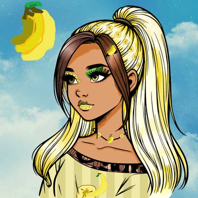 realistic girl with a high ponytail