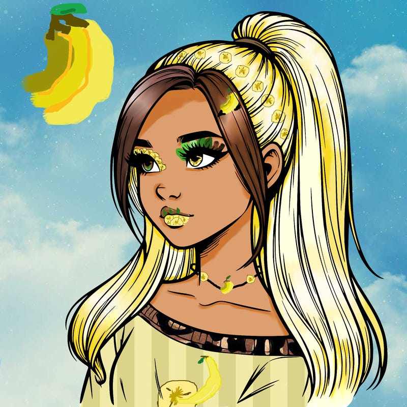 realistic girl with a high ponytail