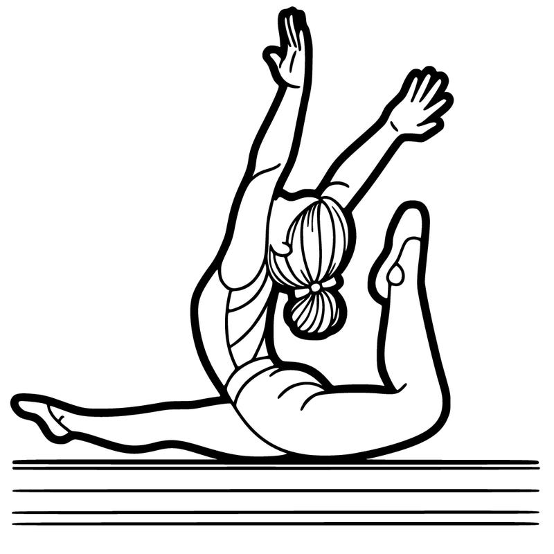 gymnast doing  splits realistic