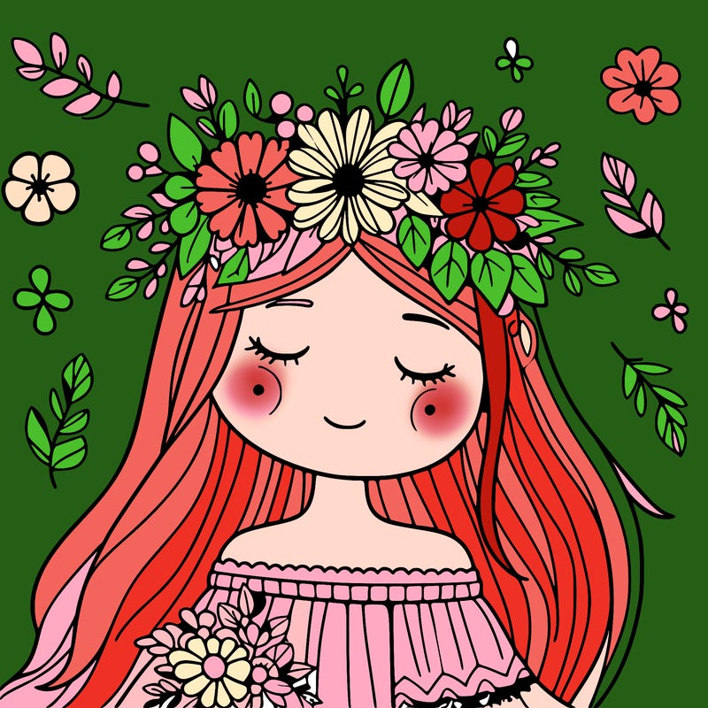 girl with flowers crown