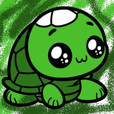 cute little animated turtle