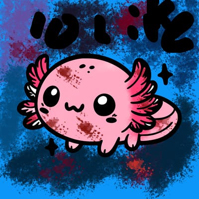 cute easy baby axolotl