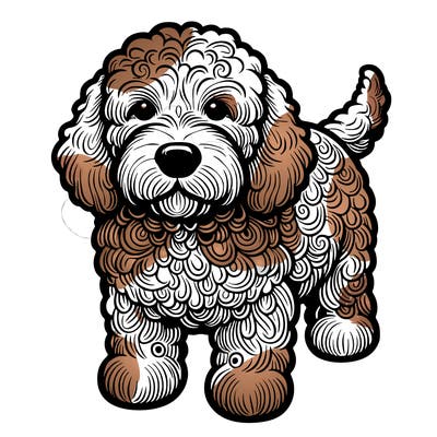 realistic golden doodle