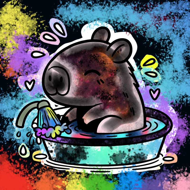 capybara taking a bath