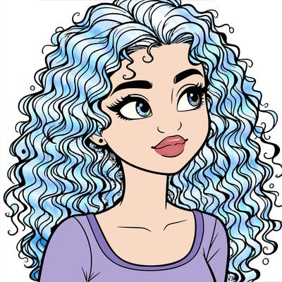 realistic girl with curly hair
