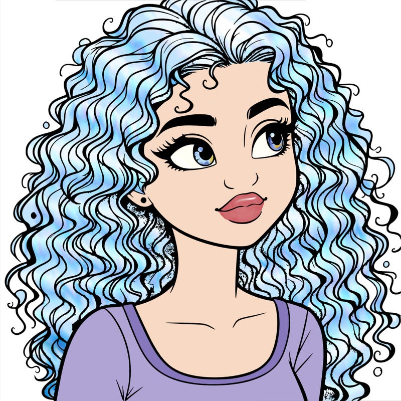 realistic girl with curly hair