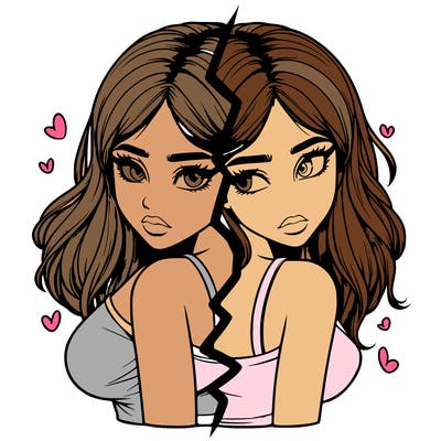 realistic girl split