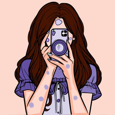 a realistic girl holding her phone taking pictures