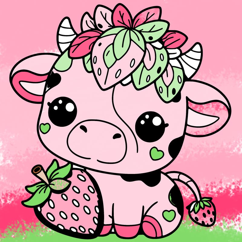 cute strawberry cow