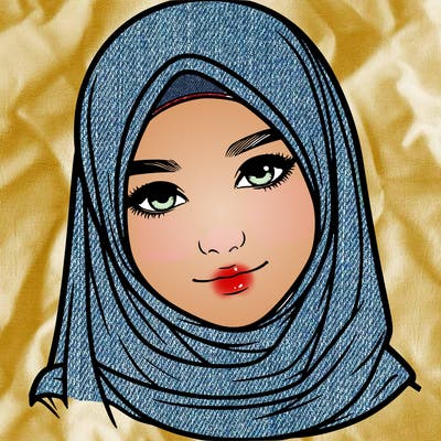 realistic girl with hijap