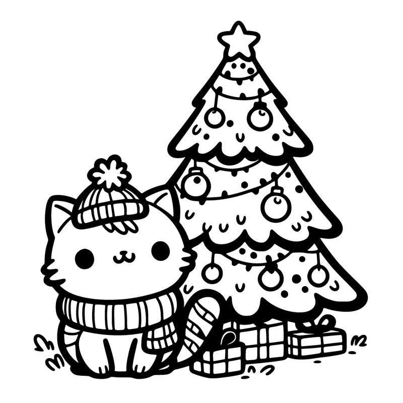christmas tree cat