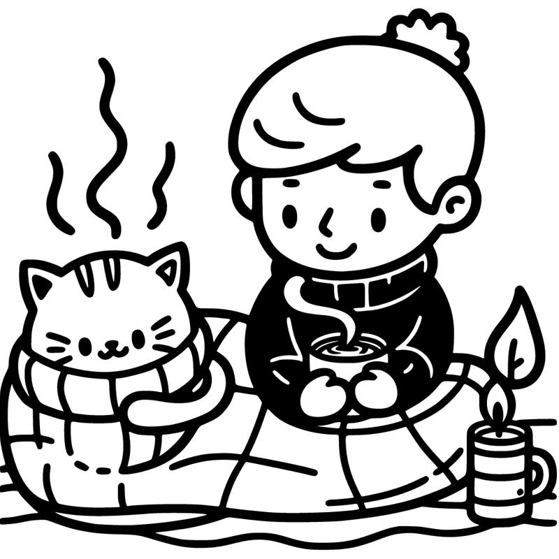 person and cat cozy