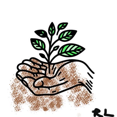 hand with plant