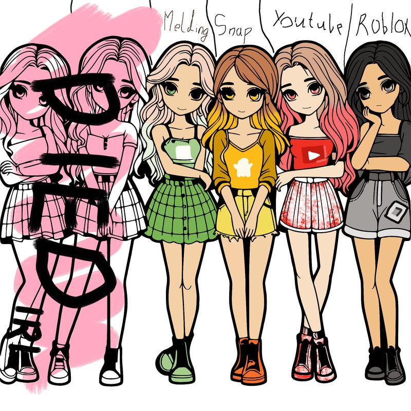 a group of girls realistic