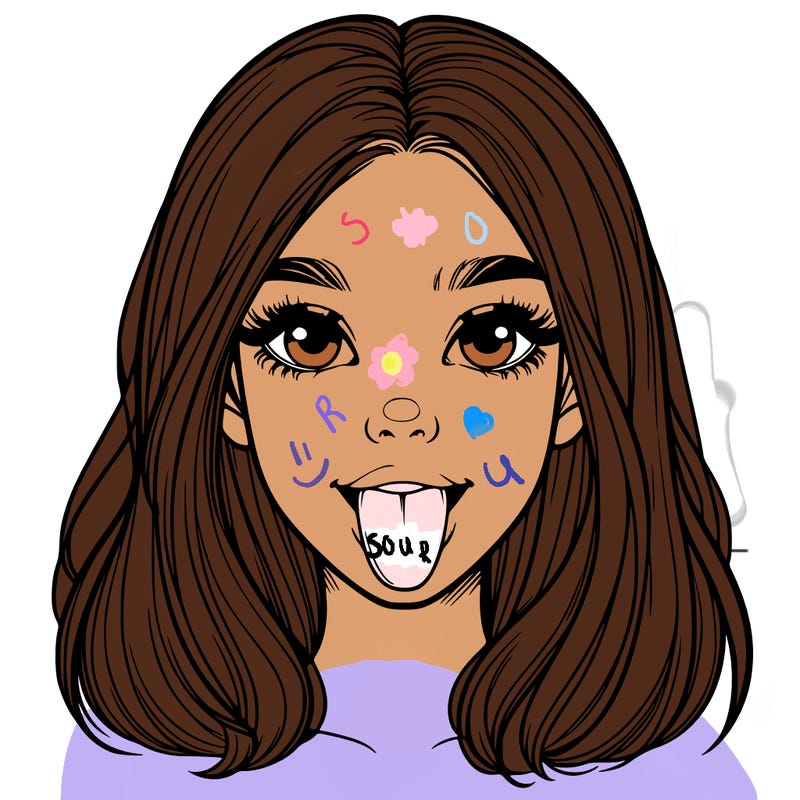 realistic girl with her tongue out