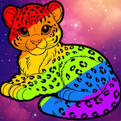 snow leopard out line