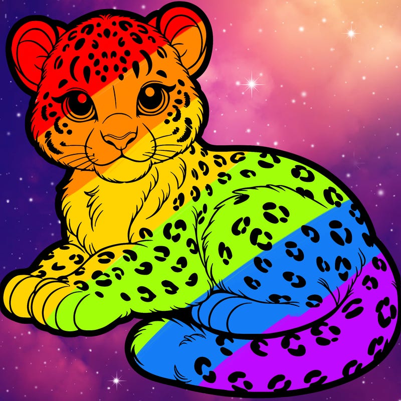 snow leopard out line