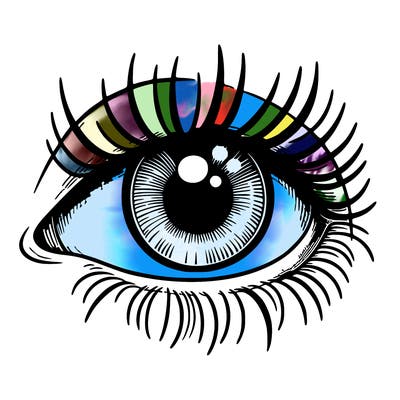 realistic eye without a pupil