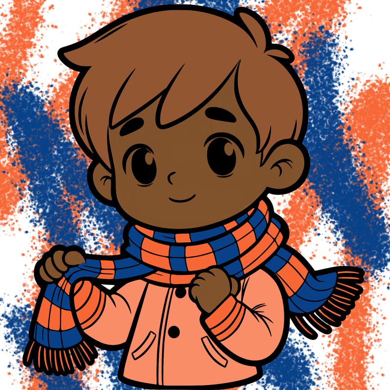 boy holding scarf