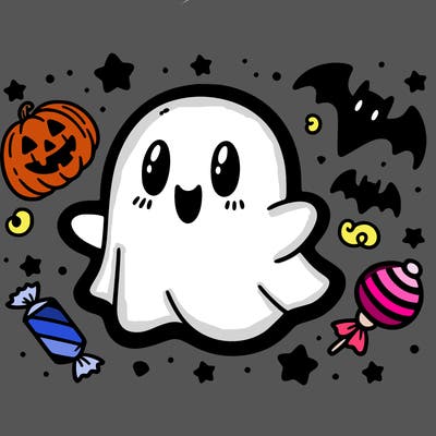 halloween cute little ghost