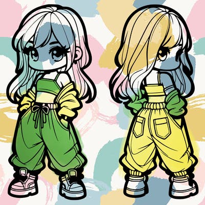 girl in crop top and baggy pants