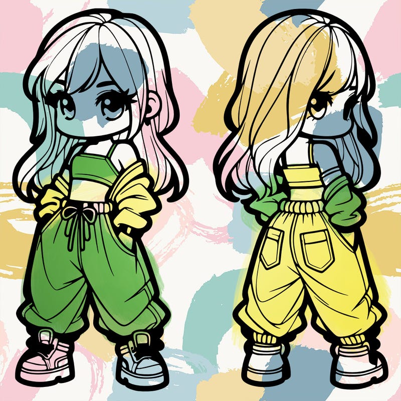 girl in crop top and baggy pants