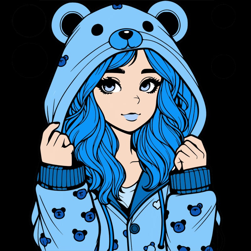 realistic girl in a animal pjs hoodie