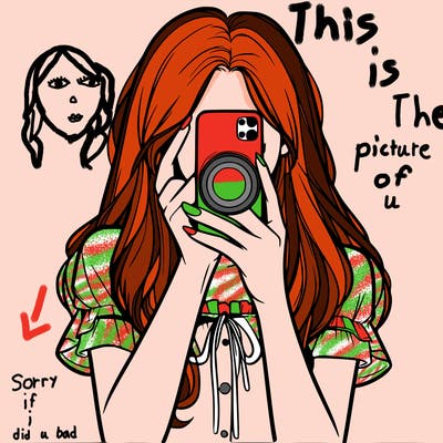 a realistic girl holding her phone taking pictures