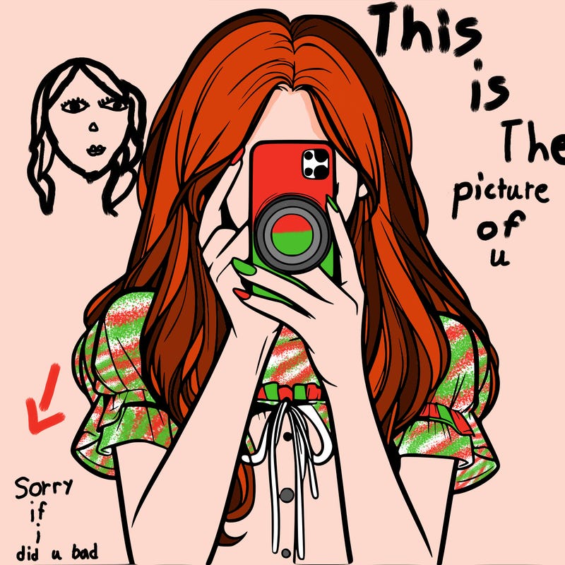 a realistic girl holding her phone taking pictures