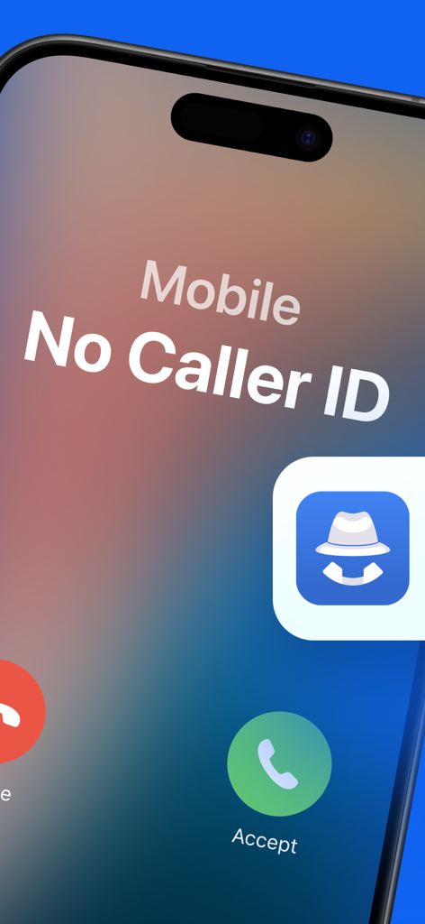 Reveal No Caller ID – MaskOff - Screenshot of an iPhone receiving an incoming call from an anonymous caller with No Caller ID