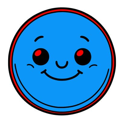 circle with one big smiley face in the middle