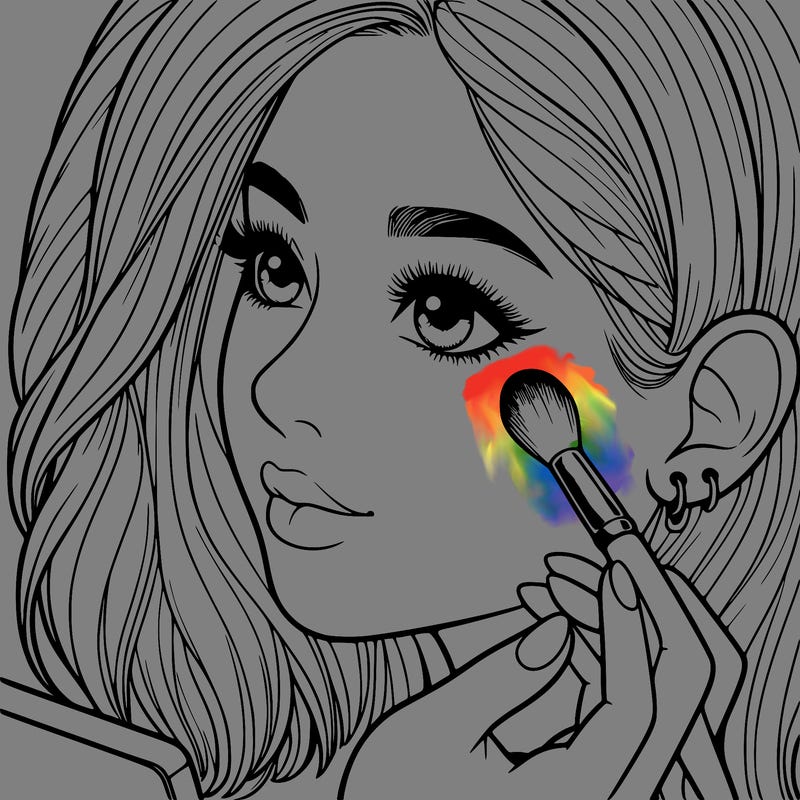 a realistic girl doing her makeup