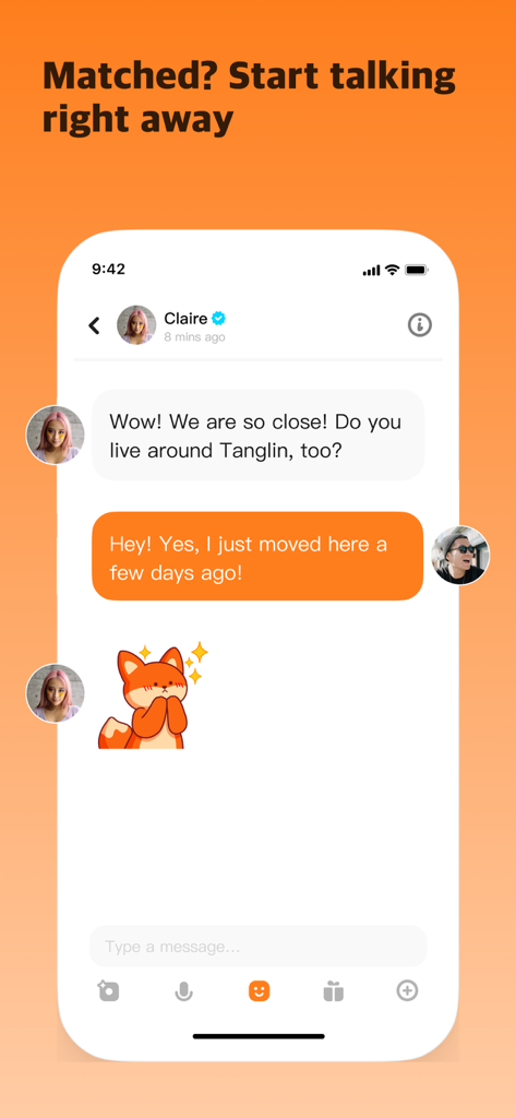 Tela de bate-papo do aplicativo de namoro TanTan mostrando uma troca de mensagens instantâneas entre dois usuários combinados.